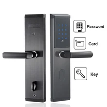 Touch Screen Smart Electronic Combination Password Door Lock Digital Keyless 13.56mhz Key Card Door Lock