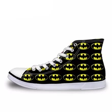 Настроенный, Прохладный паук Высокая парусиновая обувь для хип-хопа мальчиков Для мужчин на шнуровке обувь с подошвой из вулканизированной резины мужской суперзвезда Бэтмен Туфли без каблуков кроссовки Zapatos