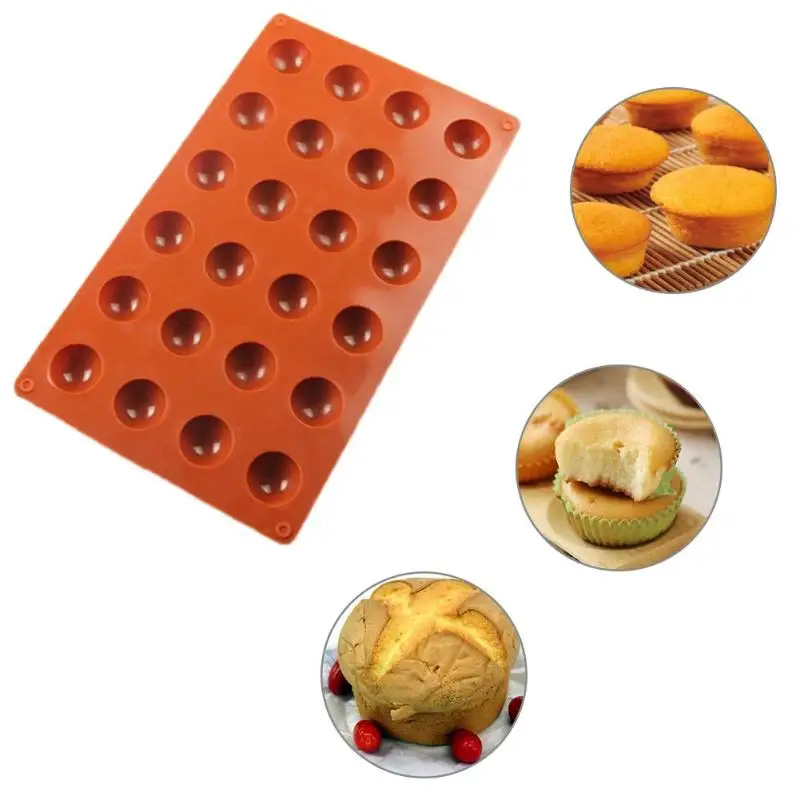 24 Cavity Stereo Round Silicone Cake Mould Mini Half Sphere Baking