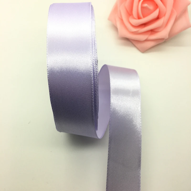5 ярдов 1 дюйм 25 мм широкая шелковая атласная лента полиэстер лента для свадебной вечеринки Рождественское украшение ручной работы лямки DIY коробка упаковка - Цвет: Light Purple