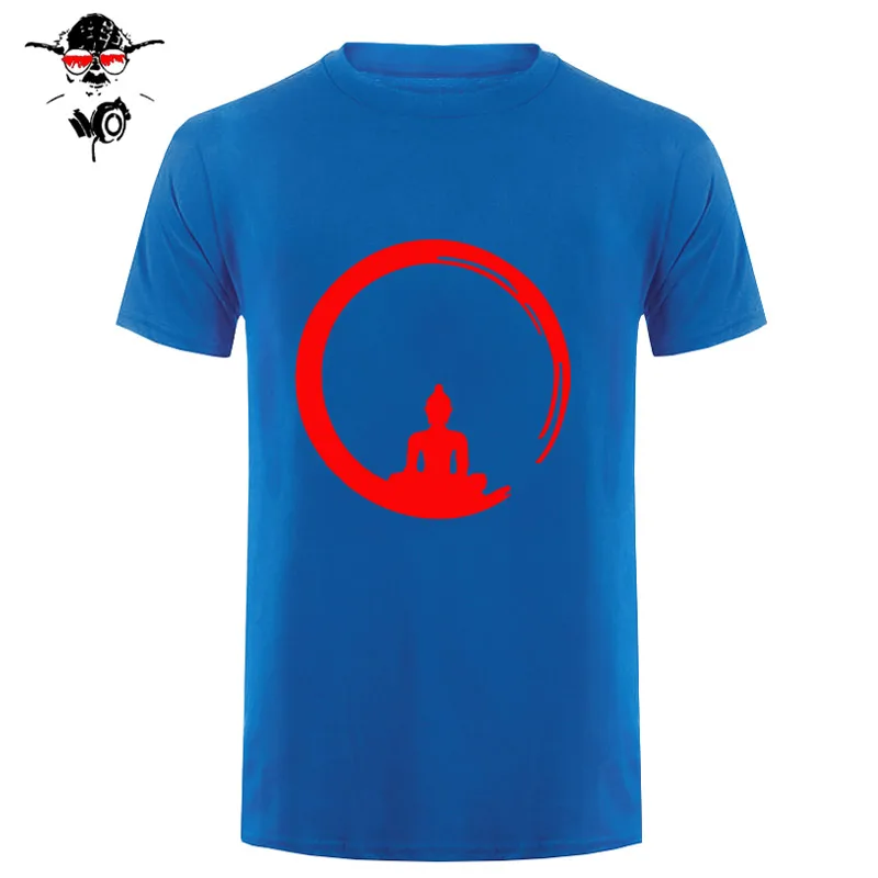С коротким рукавом пользовательские дзен медитация Будда Футболка мужская гик его и ее дна футболки - Цвет: 23