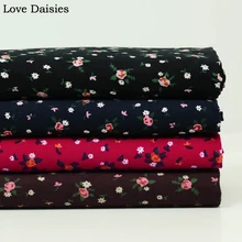 Хлопок, пасторальная коричневая фуксия синяя черная маленькая розовая коричневая белая Цветочная тонкая Вельветовая ткань для одежды, платья, рубашки