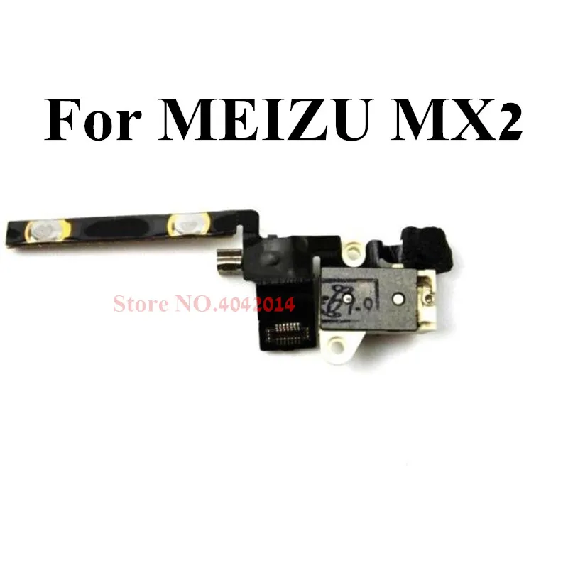 10 PCS Original Headphone jack audio Volume button Flex cable For MEIZU MX 2 vibrator with microphone Replacement parts