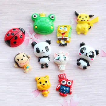 

10Pcs Cartoon Animals Flatback Resin Cabochon Craft Kawaii Frog Bear Flat back Resin Cabochons DIY Phone Decoration Scrapbooking