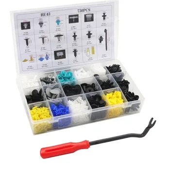 

730pcs Car Universal Boxed Combination Buckle Mixed Kits Common Car Buckle Auto Fastener Clips Screwdriver high quality