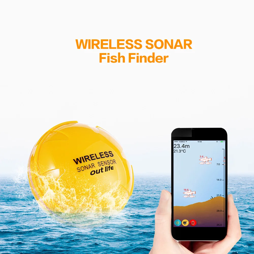 Outlife المحمولة الذكية صياد السمك مع اللاسلكية الاستشعار سونار السونار Fishfinder ل بحيرة البحر في الهواء الطلق الصيد المياه المالحة Outlife المحمولة الذكية صياد السمك مع اللاسلكية الاستشعار سونار السونار Fishfinder ل بحيرة البحر في الهواء الطلق الصيد المياه المالحة