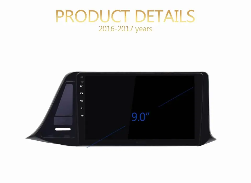 Top KiriNavi 2 din 9" Touch Screen Android Car Radio For Toyota CHR 2016 2017 Multimedia GPS Navigation Player audio MP3 Bluetooth 2
