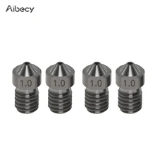 Aibecy 4 шт закаленные стальные сопла V6 сопла 1,0 мм/0,4 мм для 1,75 мм нити для 3D-принтера запчасти