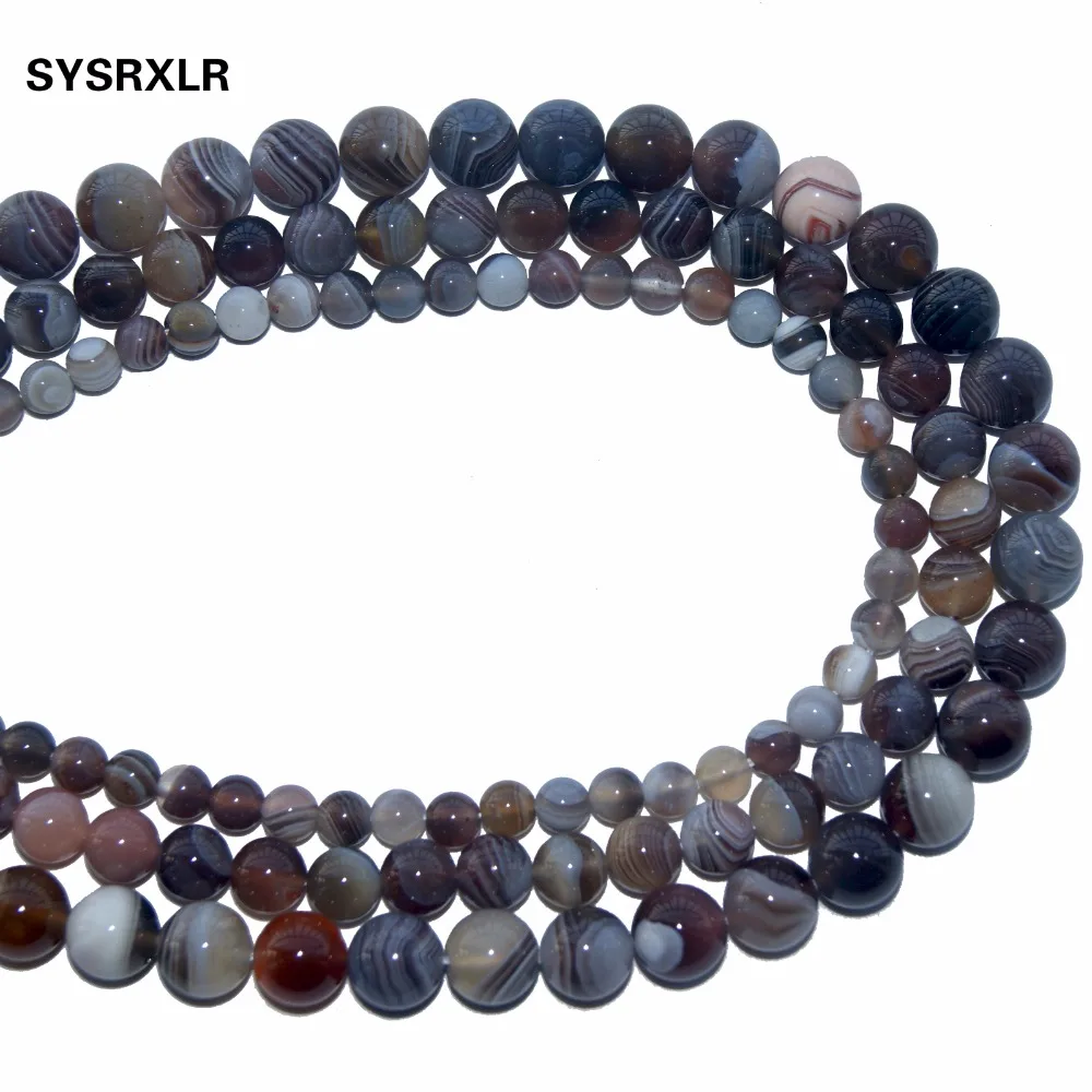 

Free Shipping Natural Stone Botswana Sardonyx Agates Round Loose Beads For Jewelry Making DIY Bracelet Necklace 6 8 10 MM