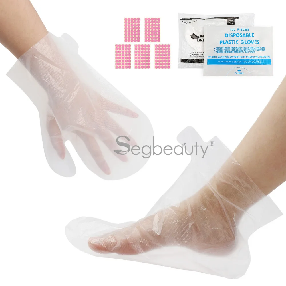 

Paraffin Bath Liners Clear Plastic 200pcs Disposable Large and Thick Gloves and Booties Disposable Plastic Protectors Liners