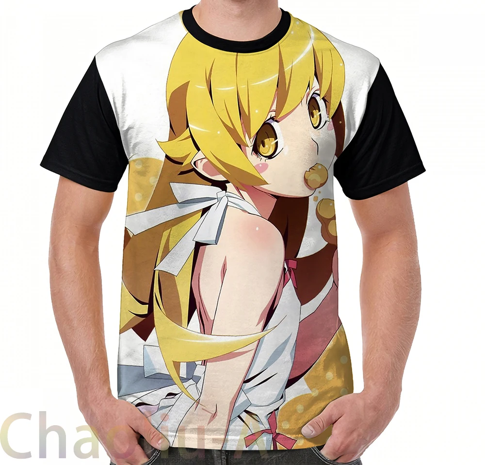

Monogatari - Shinobu Donut T-Shirt men funny printed t shirt women tops tees Short Sleeve Casual tshirts