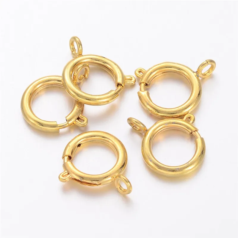 20pcs 12mm Brass Spring Clasps Hook For Necklace Bracelet Connectors