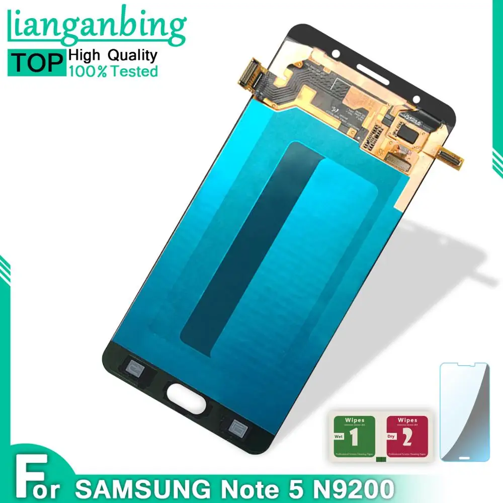 Супер AMOLED lcd для SAMSUNG GALAXY Note 5 lcd N9200 N920F N920G дисплей кодирующий преобразователь сенсорного экрана в сборе Замена для note5