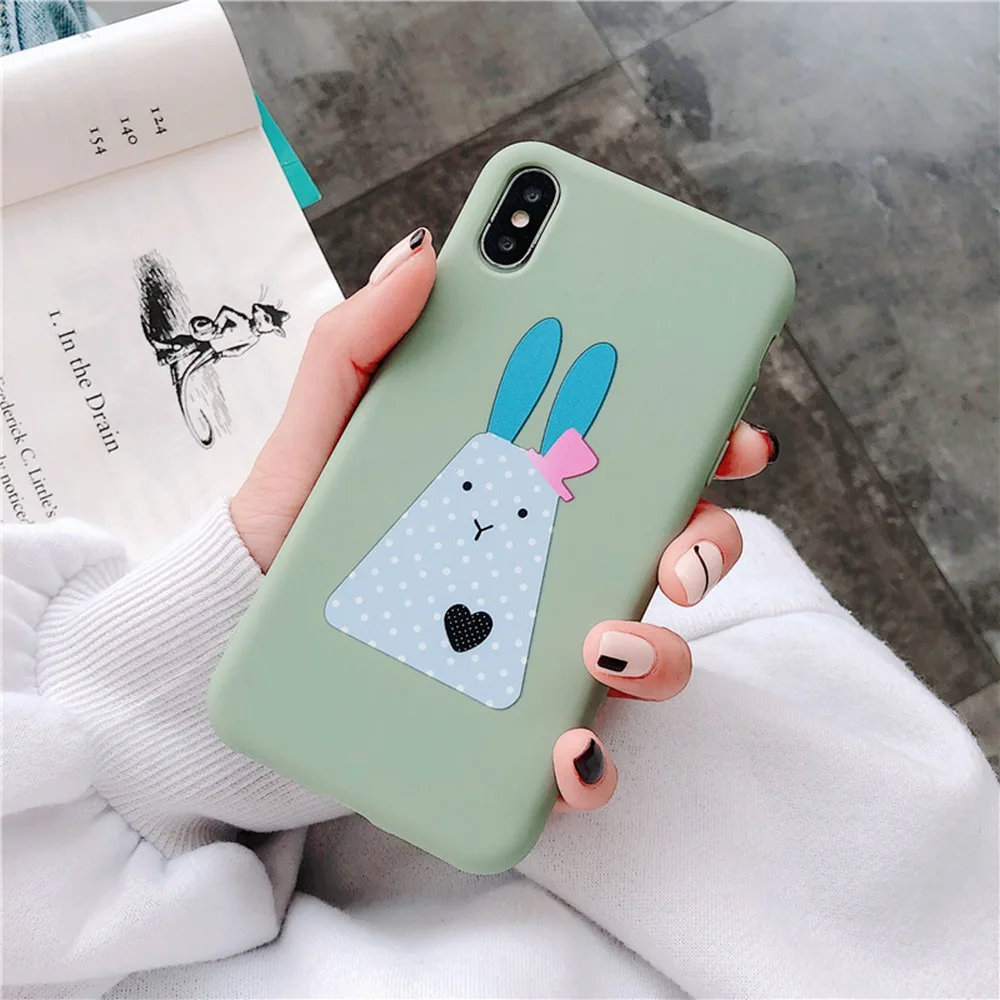 Мягкий матовый чехол из ТПУ для iPhone X Xs XR XS Max 7 Plus 8 милый телефона iphone 6 6s с