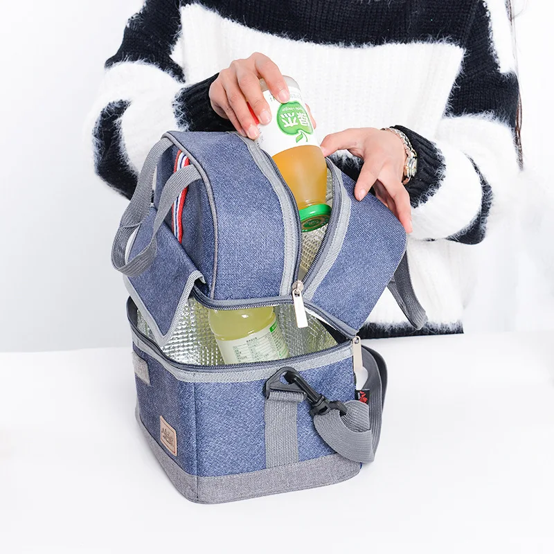 

British Style High-end Portable Cooler Bag Thick Oxford Cloth Waterproof Ice Bag Multi-function Fashion Insulation Bag Ice Pack