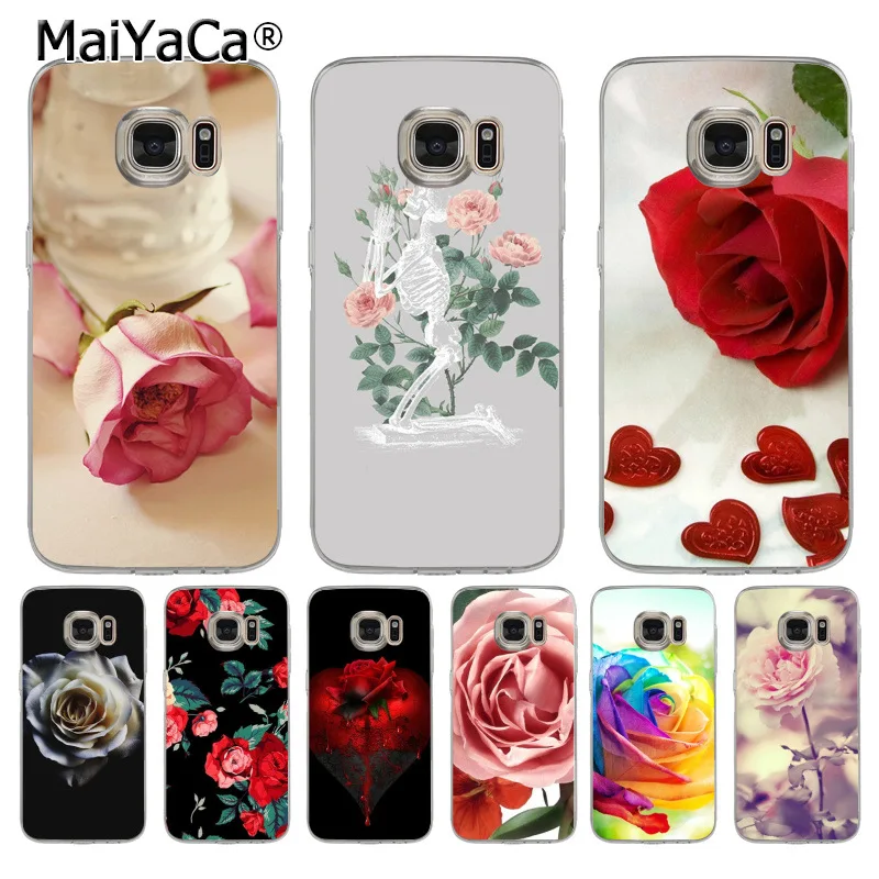 Мягкий чехол для телефона MaiYaCa из ТПУ с цветными розами и сердечками samsung galaxy s8 s7