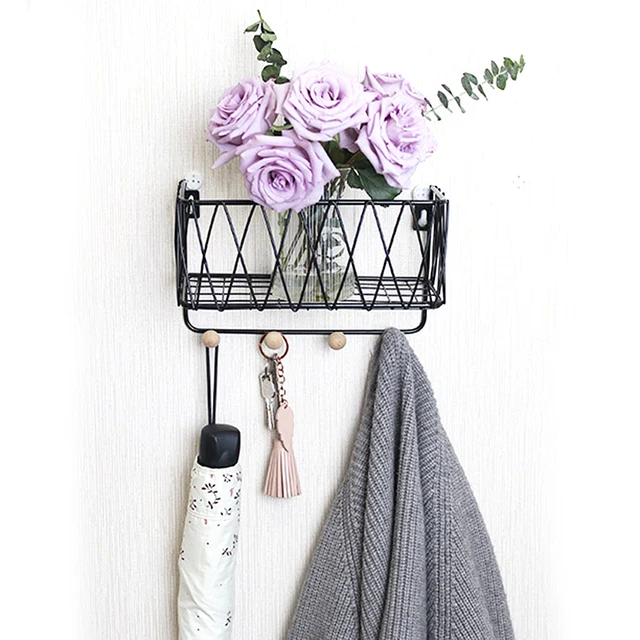 Us 9 92 27 Off Iron Hanging Basket Innovative Flower Pot Shelf Wrought Wall Mounted Decoration Small Items Display Rack Indoor Pendant In