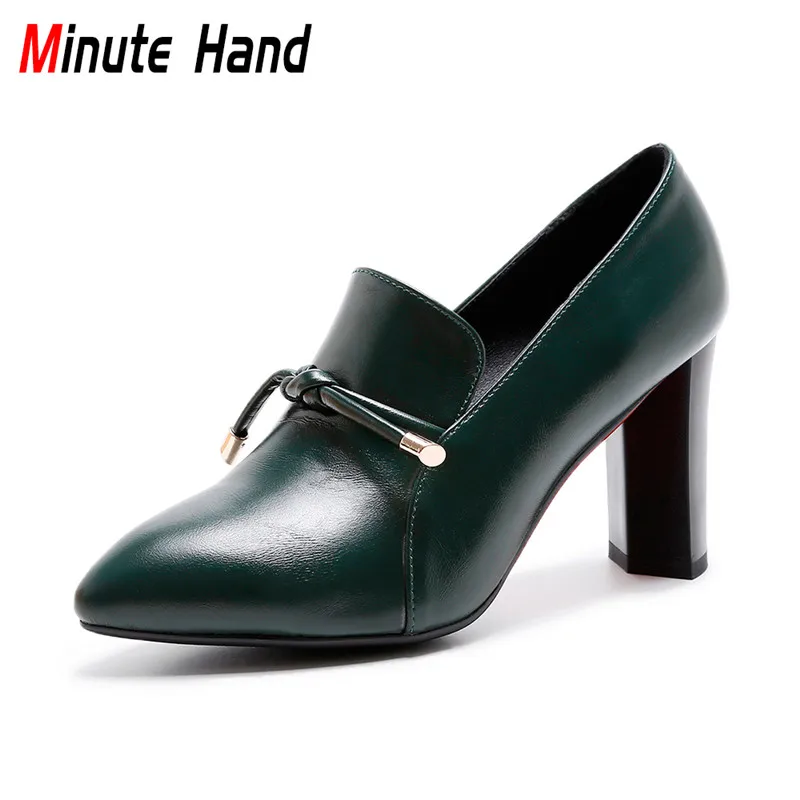 Minute Hand New Fashion Elegant Slip On Pumps Women Bow Tied Deep