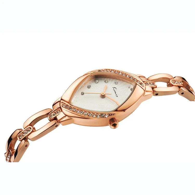 Kimio Роскошные Брендовые женские часы тонкой Кристалл циферблат для женщин ангельские глазки браслет часы нержавеющая сталь подарок с