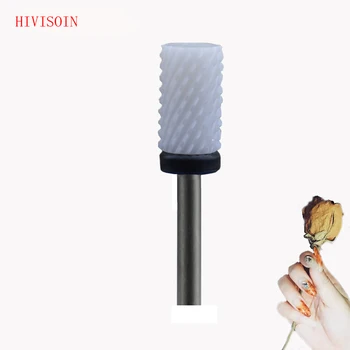 

White Ceramic Nail Drill Bit - Small Barrel Bit - XC (0090.060)