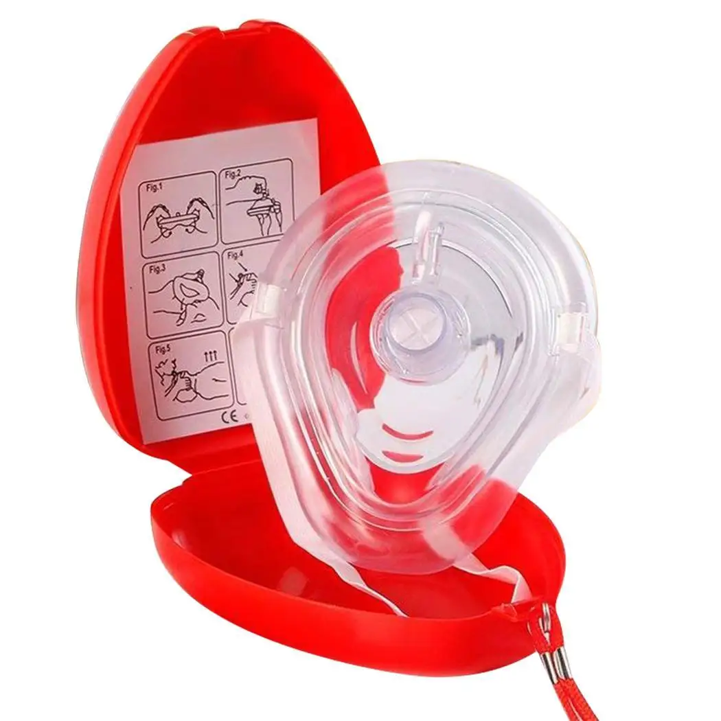 

Professional First Aid Masks CPR Artificial Transparent Breathing Mask Resuscitator