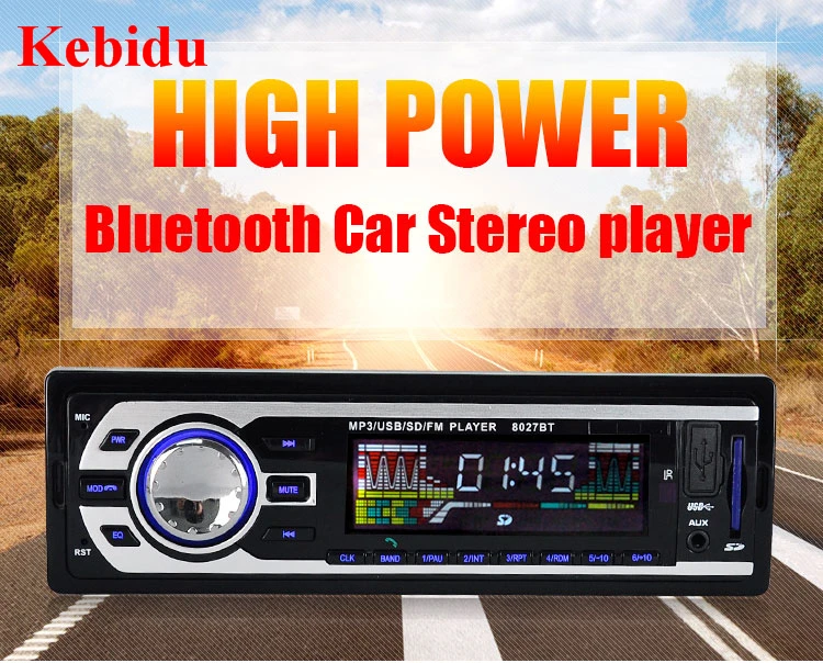 Kebidu новейший мультимедийный 1 Din mp3-плеер аудио Поддержка Bluetooth USB FM-радио OLED