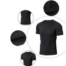 Мужская компрессионная футболка с коротким рукавом быстросохнущая дышащая для летних видов спорта Беговая FI-19ING