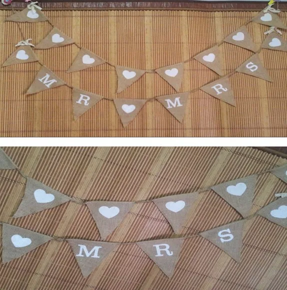 

wedding garlands burlap bunting rustic country wedding decorations / wedding souvenir favors