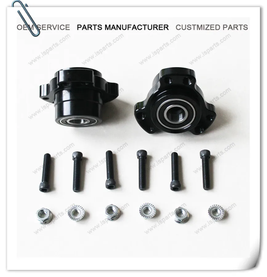 Set of 2 Black Front Wheel Hub 5/8 Bearing Racing Go Kart Cart Drift