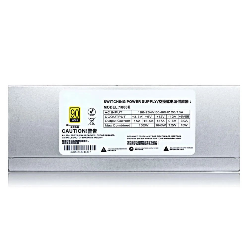 1800W Power Supply for Bitcoin Mining Machine GPU Open Mining Ethereum ZEC 90 Gold EM88 1800W Power Supply for Bitcoin Mining Machine GPU Open Mining Ethereum ZEC 90 Gold EM88