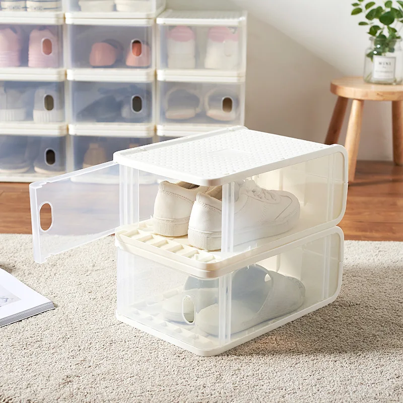 

Transparent Thickened Stackable Shoe Box Household Drawer Shoe Storage Box Plastic Dustproof Shoe Storage Organizer