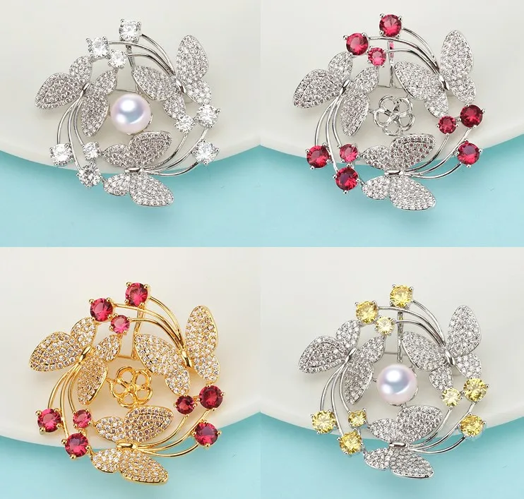 

Mix Color Nice Quality Pearl Brooch Mountings, Brooch Findings, Brooch Settings Jewelry Parts Fittings Women Accessories