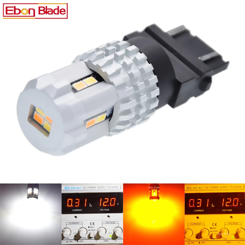 

2Pc New 1157/BAY15D 3157 7443 Led Bulbs Brake Turn Signal Light Extremely Bright Amber/White Dual Color Switchback Led 9V-16V DC