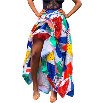 

2019 Women Skirt High Waist Summer Femme Party Skir Print Fashion Long Maxi Skirt