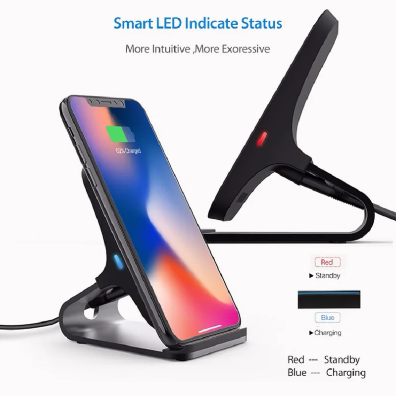 Беспроводное зарядное устройство Qi 15 Вт подставка для iPhone 12 11 Pro XS X xiaomi Samsung S20 S10