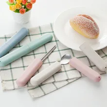 2 шт./компл. футляр для хранения зубной щетки пшеничная соломенная зубная щетка посуда вилка ложки Защитный Контейнер Чехол Держатель js002