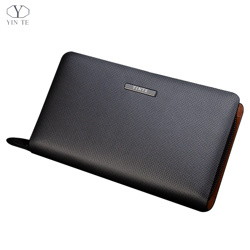Buy YINTE Men's Clutch Wallets Leather Long Wallets
