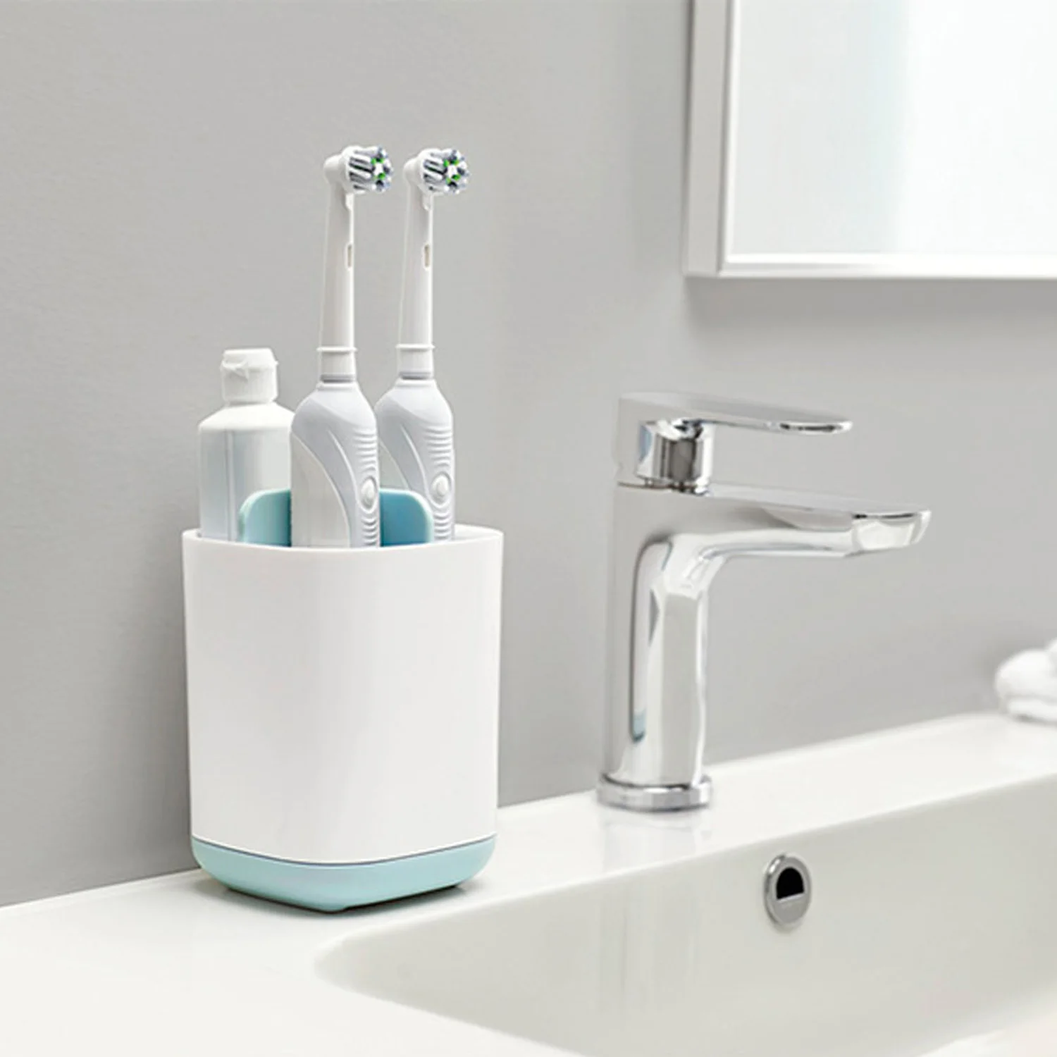 Behogar 3-Slot зубная щетка Зубная паста держатель консольная коробка Caddy аксессуары для ванной комнаты органайзер для электрической зубной