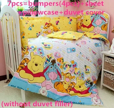 

Discount! 6/7pcs baby bedding set crib bed set cartoon baby crib set Quilt Cover Bumper Sheet, duvet cover,120*60/120*70cm