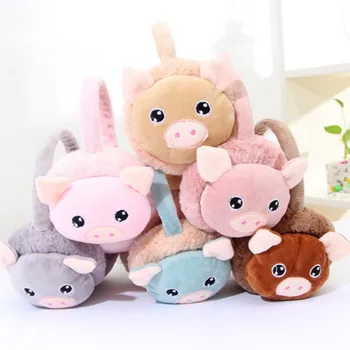 

Cartoon Pig Winter Children Earmuffs Cute Animals Earmuffs Boys Girls Keep Ears Warm Earmuffs For Kids AD0703