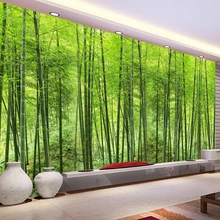 Пользовательские водонепроницаемые самоклеющиеся обои, наклейки на стену, живопись бамбуковый лес фрески 3D фото обои для гостиной спальни