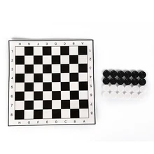 Портативный складной пластиковый шахматная доска+ 24 шт шахматы международные шашки