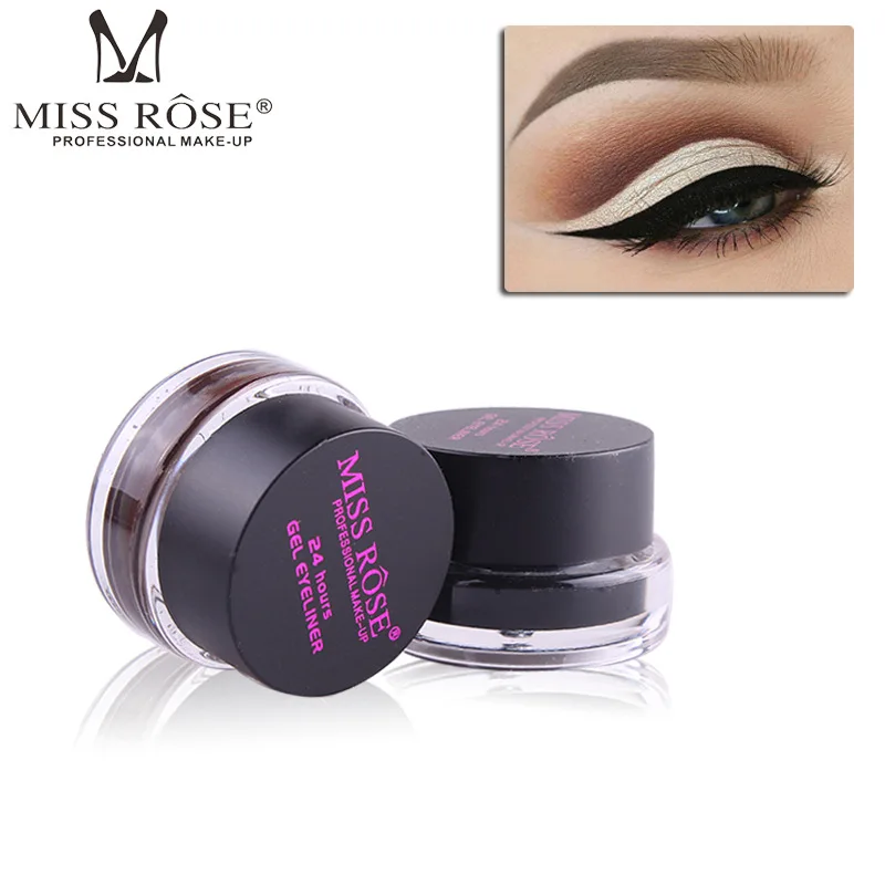 2pcs/set Miss rose two-tone eyeliner durable waterproof not dizzy dye to take off makeup black brown foreign trade | Красота и