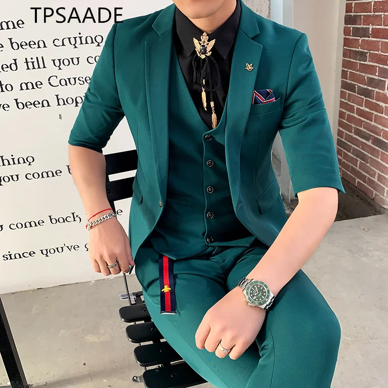 Мужские костюмы TPSAADE приталенные новый розовый смокинг 2019 мужские Terno Smoking