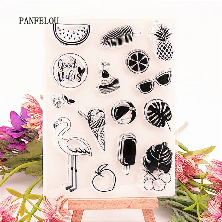 Прозрачные силиконовые каучуковые штампы PANFELOU 10 5x14 5 см для скрапбукинга с