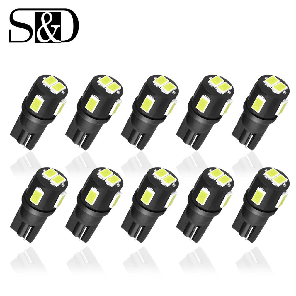 10pcsT10 W5W светодиодные автомобильные лампы 3030 чипы 194 168 приборные огни Внутреннее