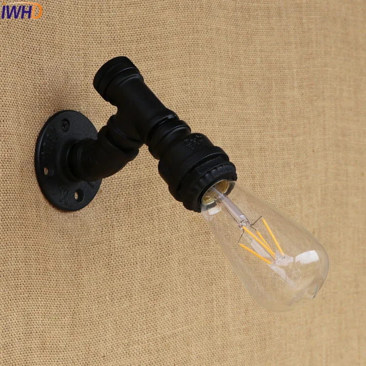 

Retro Rustic Antique Pipe Wall Lamp Vintage Edison Loft Style Industrial LED Wall Light Fixtures Sconce Appliques Murale