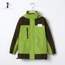 KungFu Ant/ г.; дешевая распродажа; демисезонные водонепроницаемые пальто для мальчиков; зеленая Детская куртка с капюшоном известного бренда; Одежда для мальчиков