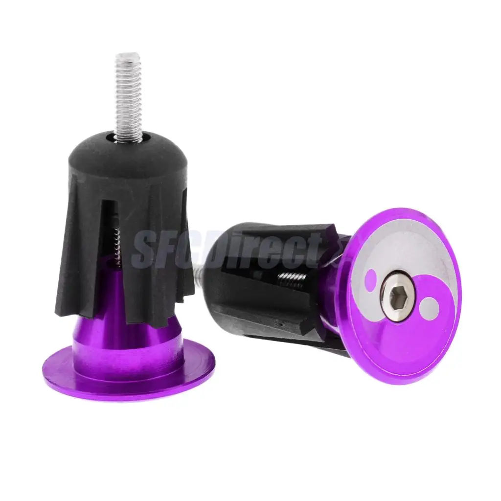 1 Pair Aluminum Alloy Bike Handlebar End Plugs Mountain Road Bicycle Cycling Handle Bar Grips Caps Stoppers 
