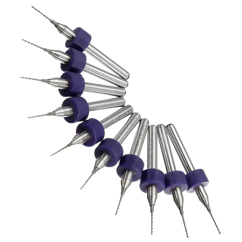 HOEM 10 Pcs/Set PCB Drill Bits Print Circuit Board CNC Micro Mini Drill 0.2-1.2mm Tungsten Carbide Metal Twist Drill Tool HOEM 10 Pcs/Set PCB Drill Bits Print Circuit Board CNC Micro Mini Drill 0.2-1.2mm Tungsten Carbide Metal Twist Drill Tool